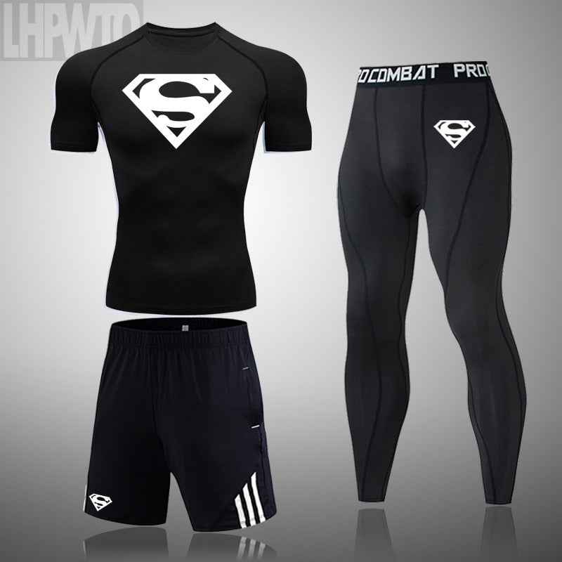 Men's New Compression Style Quick-Dry Fitness Running Sports Set
