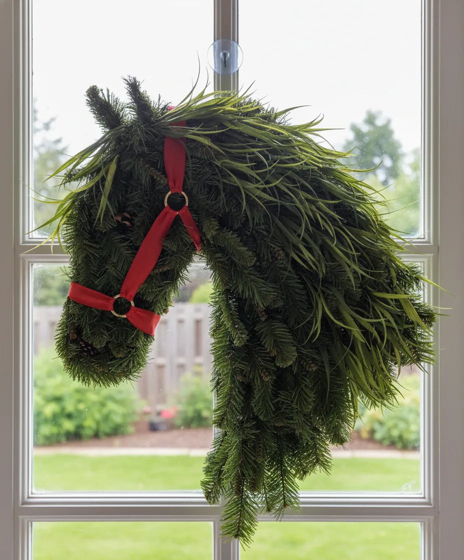 🐴Horse Head Wreath – Rustic Farmhouse Equestrian Door Decor✨