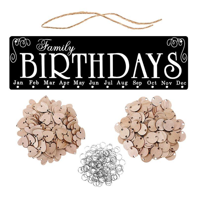 Gifts for Moms Dads - Wooden Family Birthday Reminder Calendar Board.